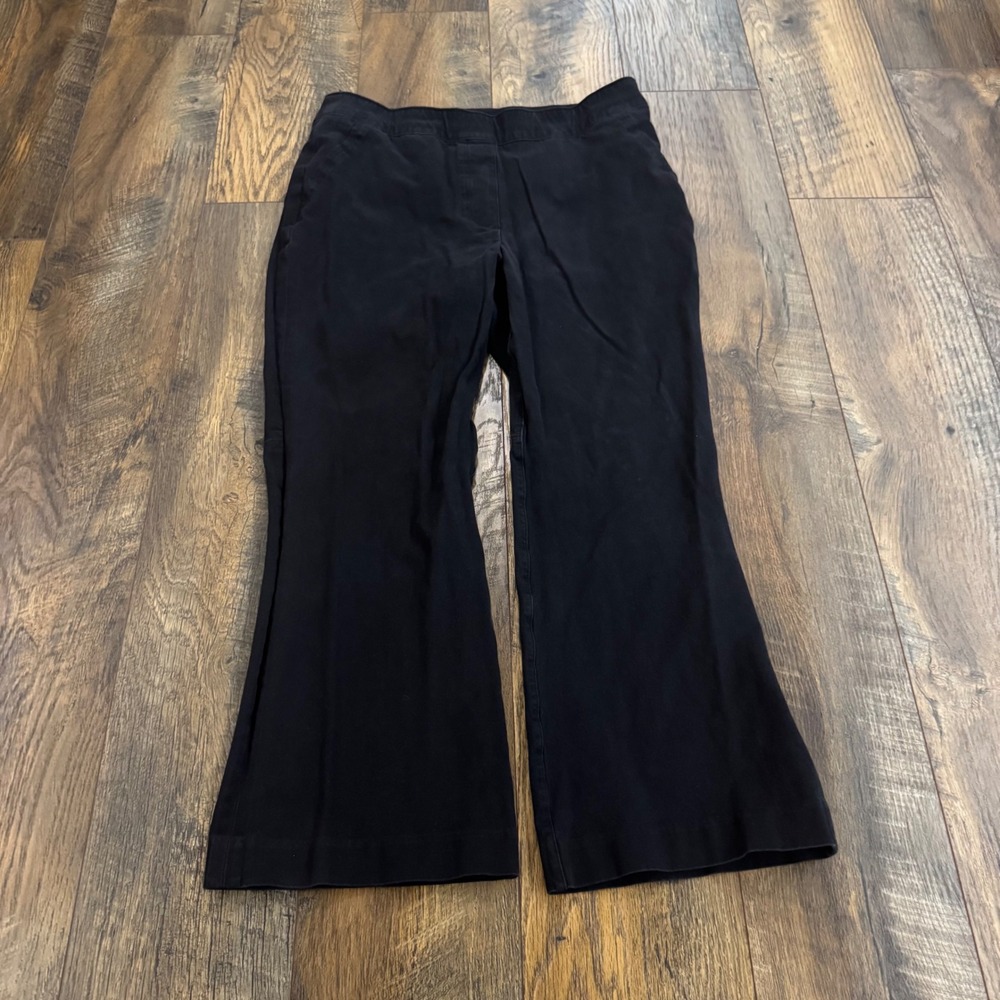 Spanx Polished Black Flare Pants Womens Medium Pull On Stretch Business Casual